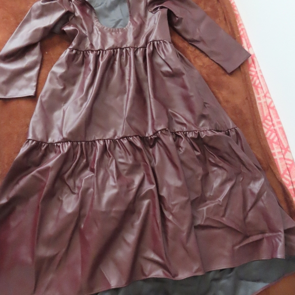 never a wallflower faux leather pleated dress Small (no tags) - Picture 1 of 4